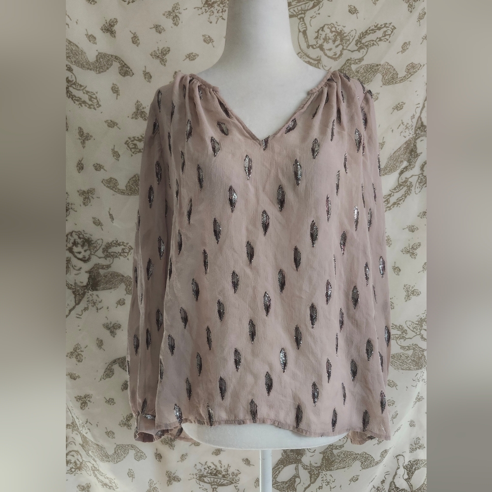 JOIE Mauro Silk Top Blush Pink Blouse M